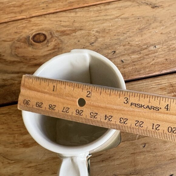 Handmade Pottery Coffee Mug Colleen Deiss  Bicycles Cream Green Glazed Ceramic - Picture 12 of 12